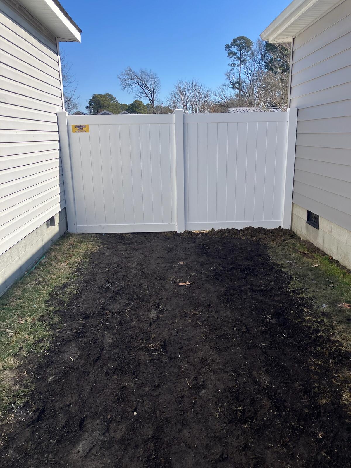 Stained cedar privacy fence